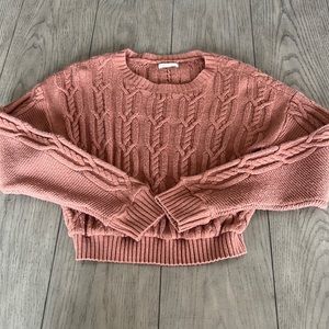Long Sleeve sweater with accent design on sleeves and bodice. L.A Hearts size M